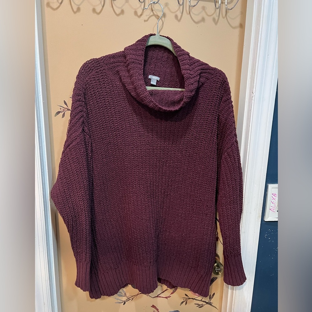 Aerie Maroon Cowl Neck Sweater